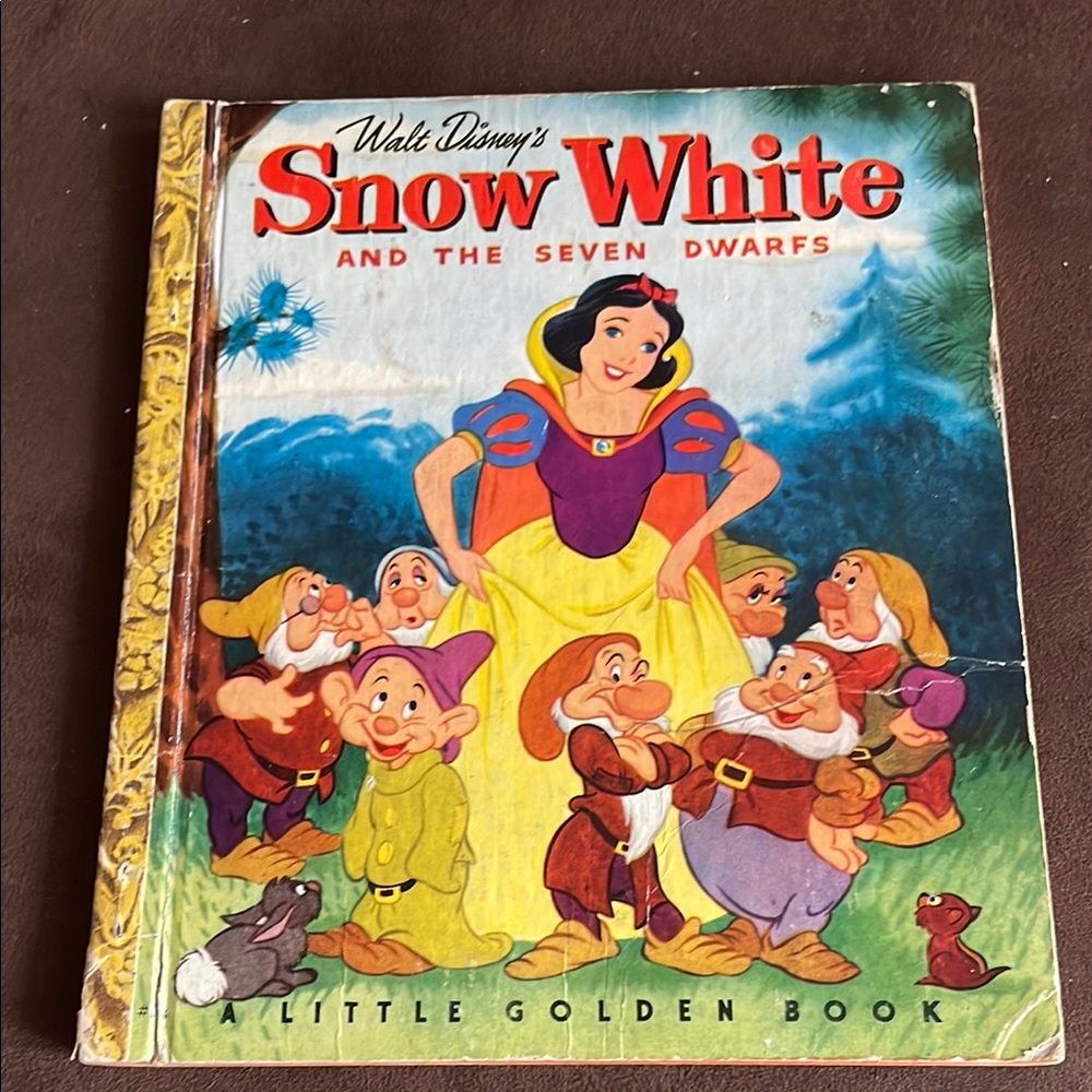 Disney Snow White and the Seven Dwarfs Little Golden Book Antique 1948